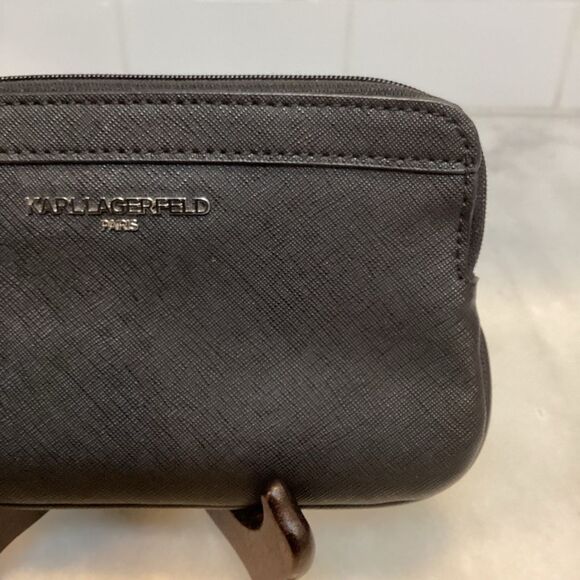 Karl Lagerfeld Leather Pouch Wristlet NWOT - Picture 3 of 10